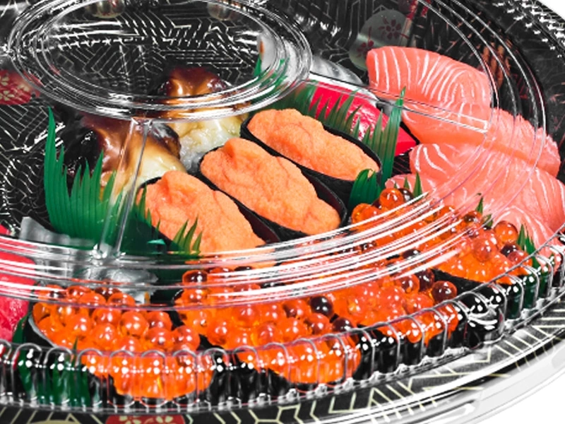 Shallow Round Tray For Sushi Box