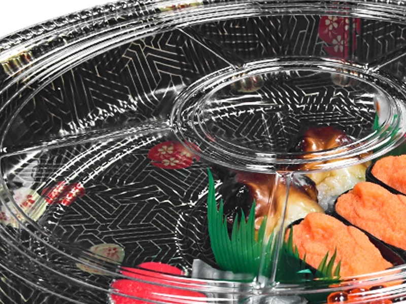 Shallow Round Tray For Sushi Box